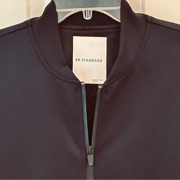 Banana Republic Standard Neoprene Bomber Scuba Jacket Black Medium - Picture 6 of 10